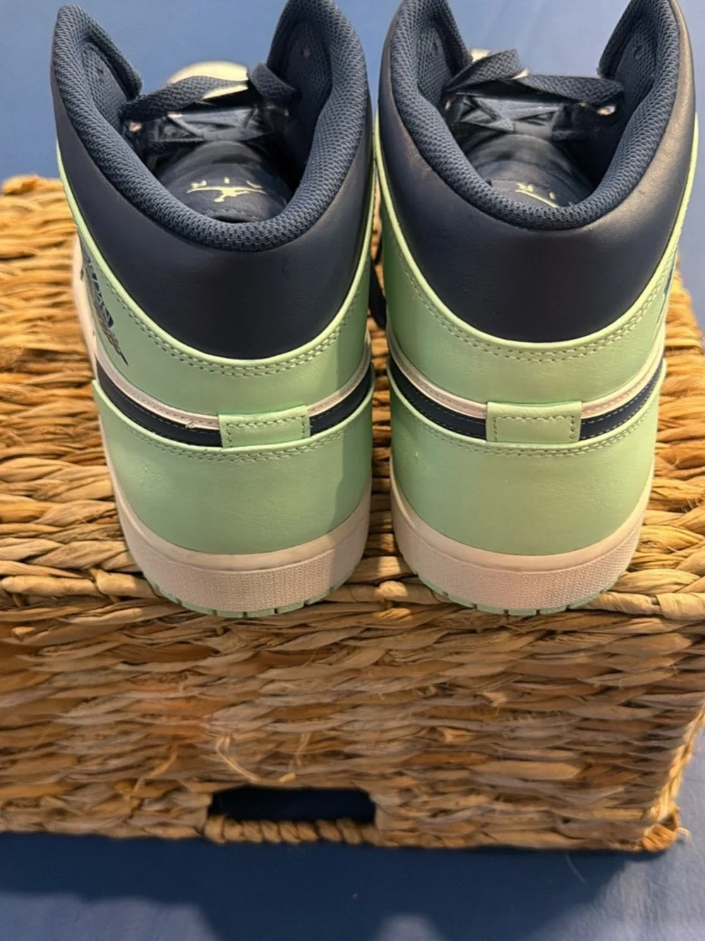 NEW Jordan High-Top Sneakers in Navy, White and Mint 14-NO BOX